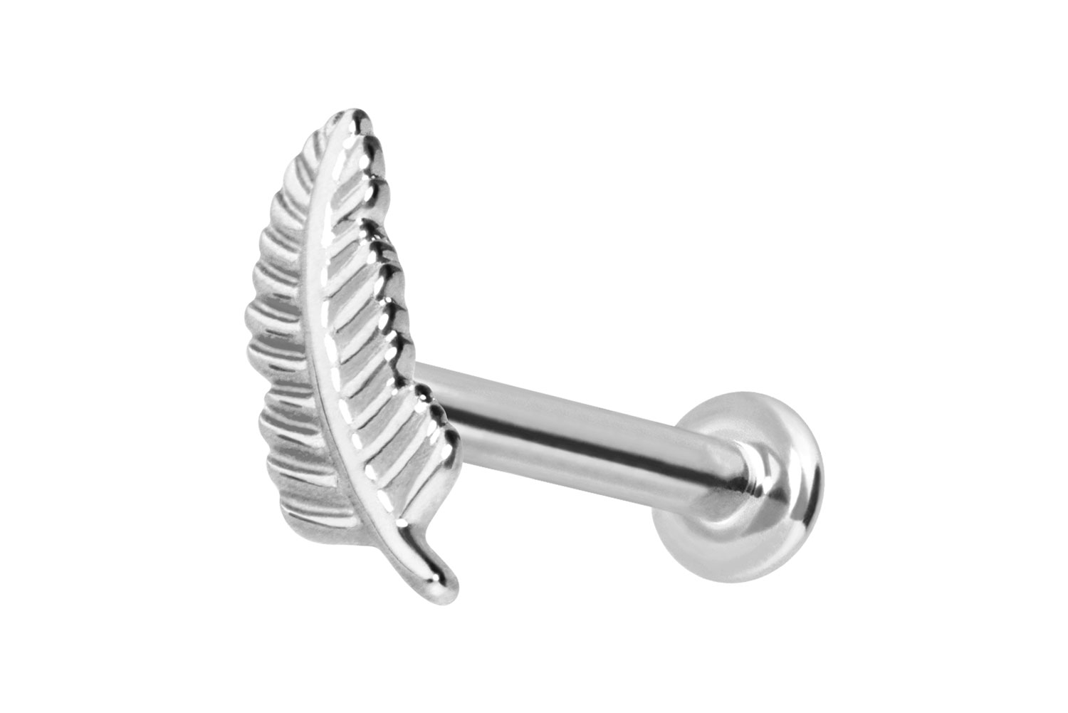 14 Karat Gold Labret Piercing mit Push Fit FEDER